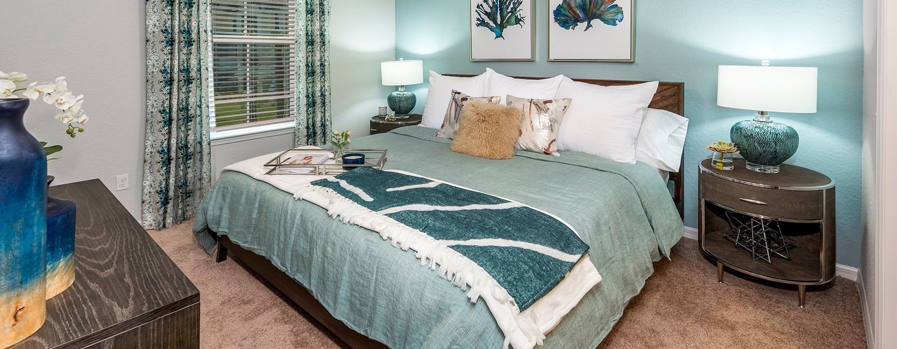 Green Bedroom with Accent Wall